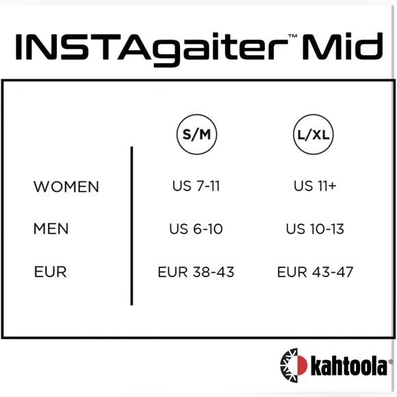 Kahtoola INSTAgaiter Mid Gaiters for Hiking, Trail Running, Mud, Snow & Ice NWT - Picture 7 of 8